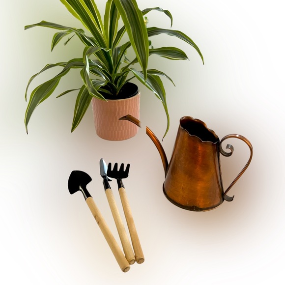 Handmade Gregorian Copper Other - COPY - Vintage Handmade Gregorian Copper 98 Watering Can, 3 modern indoor plant…